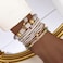 IFKM 8PCS Beaded Bracelets for Women Multilayered Stackable Strand Stretch Bead Bracelet Pack Handmade Trendy Bohemian Charm Jewelry White