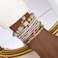 IFKM 8PCS Beaded Bracelets for Women Multilayered Stackable Strand Stretch Bead Bracelet Pack Handmade Trendy Bohemian Charm Jewelry White