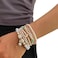 IFKM 8PCS Beaded Bracelets for Women Multilayered Stackable Strand Stretch Bead Bracelet Pack Handmade Trendy Bohemian Charm Jewelry White