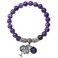 Jovivi 8MM Purple Amethyst Natural Gemstone Healing Crystals Point Life Tree Lucky Charm Stretch Bracelet