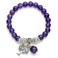 Jovivi 8MM Purple Amethyst Natural Gemstone Healing Crystals Point Life Tree Lucky Charm Stretch Bracelet