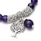 Jovivi 8MM Purple Amethyst Natural Gemstone Healing Crystals Point Life Tree Lucky Charm Stretch Bracelet