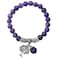 Jovivi 8MM Purple Amethyst Natural Gemstone Healing Crystals Point Life Tree Lucky Charm Stretch Bracelet