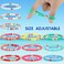 Junkin 12 Pieces Preppy Surfer Heishi Bracelets Stackable Colorful Beaded Stretch Elastic Bohemia Jewelry Summer Beach Gift for Women Classic Style