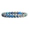 Justinstones Blue Sea Sediment Jasper Gemstone 8mm Round Beads Stretch Bracelet 7 Inch Unisex