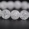 Justinstones Crackle Clear Quartz Gemstone 8mm Round Beads Stretch Bracelet 7 Inch Unisex