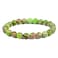 Justinstones Green Sea Sediment Jasper Gemstone 8mm Round Beads Stretch Bracelet 7 Inch Unisex