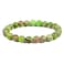 Justinstones Green Sea Sediment Jasper Gemstone 8mm Round Beads Stretch Bracelet 7 Inch Unisex