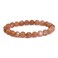 Justinstones Natural A Grade Orange Sunstone Gemstone 8mm Round Beads Stretch Bracelet 7 Inch Unisex
