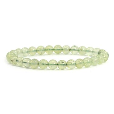 Justinstones Natural A Grade Prehnite Gemstone 6mm Round Beads Stretch Bracelet 65 Inch