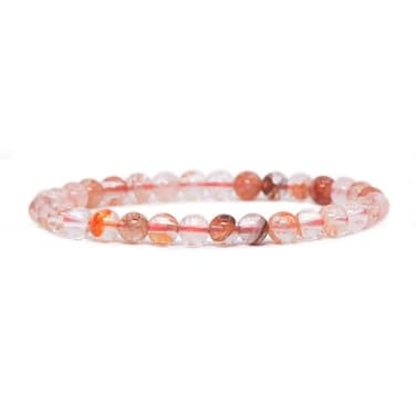 Justinstones Natural Angel Amphibole Phantom Quartz Gemstone 6mm Round Beads Stretch Bracelet 65 Inch