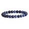 Justinstones Natural Blue Dumortierite Gemstone 8mm Round Beads Stretch Bracelet 7 Inch Unisex