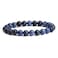 Justinstones Natural Blue Dumortierite Gemstone 8mm Round Beads Stretch Bracelet 7 Inch Unisex