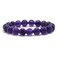 Justinstones Natural Dark Amethyst Gemstone 10mm Round Beads Stretch Bracelet 7 Inch Unisex