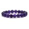 Justinstones Natural Dark Amethyst Gemstone 10mm Round Beads Stretch Bracelet 7 Inch Unisex