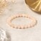 Justinstones Natural Peach Aventurine Gemstone 8mm Round Beads Stretch Bracelet 7 Inch Unisex