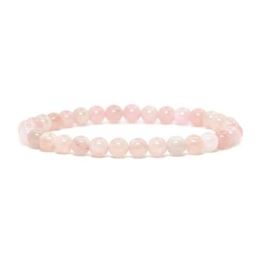 Justinstones Natural Peach Morganite Gemstone 6mm Round Beads Stretch Bracelet 65 Inch