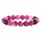Justinstones Pink Brazilian Agate Gemstone 10mm Round Beads Stretch Bracelet 7 Inch Unisex