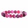 Justinstones Pink Brazilian Agate Gemstone 10mm Round Beads Stretch Bracelet 7 Inch Unisex