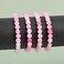 Justinstones Pink Weathered Agate Gemstone 8mm Round Beads Stretch Bracelet 7 Inch Unisex