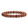 Justinstones Synthetic Goldstone Gemstone 8mm Round Beads Stretch Bracelet 7 Inch Unisex