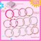 LieToi 14Pcs Preppy Heishi Bracelets Hot Pink and White Gold Smile Heart Star Beaded Surfer Bracelets Polymer Clay Stackable Disc Summer Beach Layering Y2K Stretch