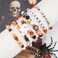 Lonext Halloween Bracelets Set Friendship Clay Preppy Heishi Boo Charm Beads Stackable Bracelet Ghost Pumpkin for Women