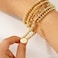 Lydow Beaded Bracelets for Women Initial A Letter Bracelet Stack Bracelet Plated Stretch Bead Ball Paperclip Jewelry Set Valentines Gifts