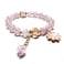 Maripabon Glazed Flowers Crystal Bead Bracelets 8mm Gemstone Beaded Stretch Bracelet with Flower Bracelet for Women Pink