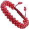MASSIVE BEADS Natural Chakra Healing Power Crystals Macrame Bracelet Yoga Double Layer Stone Beads Gemstone Meditation Relax Anxiety Bangle for Unisex Women Men Ruby Jade 6mm