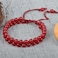 MASSIVE BEADS Natural Chakra Healing Power Crystals Macrame Bracelet Yoga Double Layer Stone Beads Gemstone Meditation Relax Anxiety Bangle for Unisex Women Men Ruby Jade 6mm