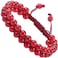 MASSIVE BEADS Natural Chakra Healing Power Crystals Macrame Bracelet Yoga Double Layer Stone Beads Gemstone Meditation Relax Anxiety Bangle for Unisex Women Men Ruby Jade 6mm