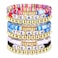 NLCAC 9 Pack Heishi Teacher Bracelets Stackable Rainbow Heishi Teach Beaded Stretchy Bracelet Preppy Jewelry Back to School Teacher Appreciation Gifts Rainbow