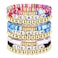 NLCAC 9 Pack Heishi Teacher Bracelets Stackable Rainbow Heishi Teach Beaded Stretchy Bracelet Preppy Jewelry Back to School Teacher Appreciation Gifts Rainbow