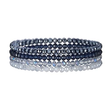 Noessla Beaded Boho Stretch Bracelet Colorful Stackable Crystal Beads Bracelets Trendy Costume Jewelry Mothers Day Gifts for WomenDark blue