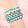 RIAH FASHION Multi Color Stretch Beaded Stackable Bracelets Layering Bead Strand Statement Wrap Bangles Boho Mix Pink 70 Inches Length