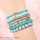 RIAH FASHION Multi Color Stretch Beaded Stackable Bracelets Layering Bead Strand Statement Wrap Bangles Boho Mix Pink 70 Inches Length