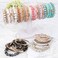 RIAH FASHION Multi Color Stretch Beaded Stackable Bracelets Layering Bead Strand Statement Wrap Bangles Boho Mix Pink 70 Inches Length