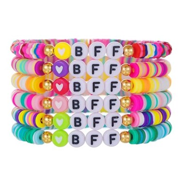 RINTOLER Friendship Bracelets for Women Heishi Surfer Colorful Smile Evil Eye Clay Beaded Stretch Bracelets Elastic Layering Stackable Boho Disc Y2K Aesthetic Summer Jewelry Set