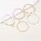 RISHEGAE White Daisy Bracelets for Women Stackable Gold Beads Bracelet Friendship Boho Summer Beach Heart Bracelets Stretch Heishi Beaded Jewelry Set