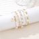 RISHEGAE White Daisy Bracelets for Women Stackable Gold Beads Bracelet Friendship Boho Summer Beach Heart Bracelets Stretch Heishi Beaded Jewelry Set