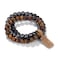 Risyfjew 3 PCS Triple Protection Bracelets 8mm Natural Stone Beaded Stretch Bracelets Tiger Eye Hematite Handmade Jewelry Gifts