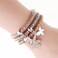 SILANER Crystal Charms Multilayer Bracelets 3PCS GoldSilverRose Gold Corn Chain Bracelet for Women Solid Butterfly Charm Shaped Stretch Bracelet Solid Butterfly Charm Bracelet