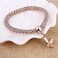 SILANER Crystal Charms Multilayer Bracelets 3PCS GoldSilverRose Gold Corn Chain Bracelet for Women Solid Butterfly Charm Shaped Stretch Bracelet Solid Butterfly Charm Bracelet