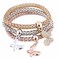SILANER Crystal Charms Multilayer Bracelets 3PCS GoldSilverRose Gold Corn Chain Bracelet for Women Solid Butterfly Charm Shaped Stretch Bracelet Solid Butterfly Charm Bracelet