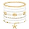 SKYFUN Summer Beach Bracelets for Women Bohemian Stackable Heishi Surfer Bracelet Set Elastic Seashell Starfish Boho Friendship Bracelets for Summer Beach Party Holiday Vacation Jewelry Gift 7CPS