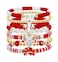 Smilelife Baseball Bracelets for Women Game Day Stackable Bracelets Baseball Mom Jewelry Accesories Red