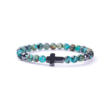 Softones 6mm Cross Beaded Bracelet for Women Natural Stone Stretch Link Prayer Bracelet for Women71