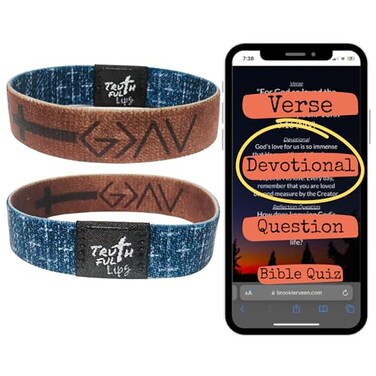Truthful Lips Daily Devotional Bracelets God is Greater 1pk Medium 7in Bible Verse tap