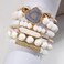 Yomisa 6PCS Natural Boho Beaded Bracelets Bangle for WomenHealing Turquoise Tiger eyes Agate Crystal Gemstone Stone Diamond Chakra Multi Wrap Bohemian Handmade Jewelry Beads Stretch Bracelet Set